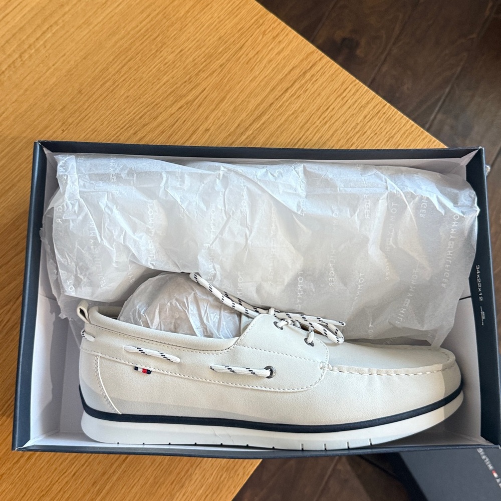 Tommy Hilfiger White Boat Shoes